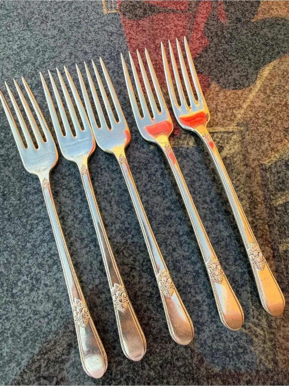 Set of 5 Forks 1847 Rogers Bros Silver Plated Vintage
